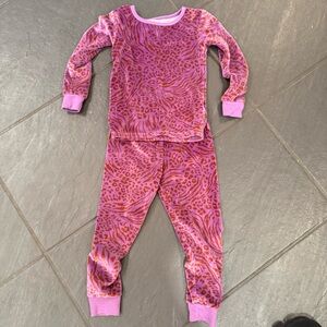 Carter's Pink & Red Animal-Print Velour Set